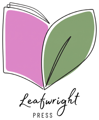 The Leafwright Press logo: an open book whose right-hand page becomes a green leaf, above the words Leafwright Press.